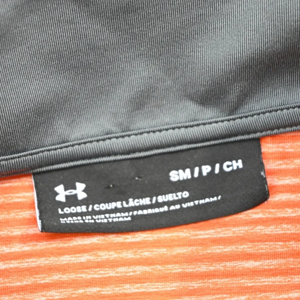 Under Armour 1/4‎ Zip Golf Jacket Mens Small Orange Loose Pullover Lightweight